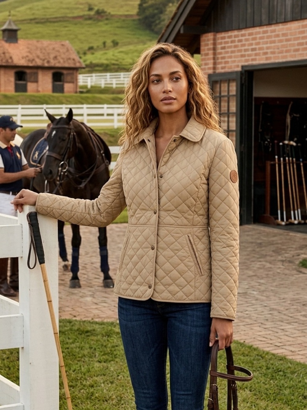 Ralph Lauren Quilted Beige Women's Jacket - Classic Lightweight Coat